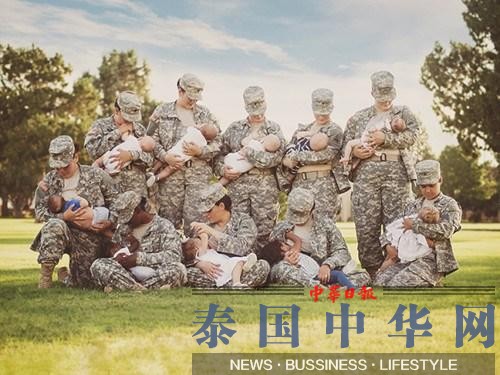 摄影师为美国女兵拍照 推动军中哺乳“正常化”