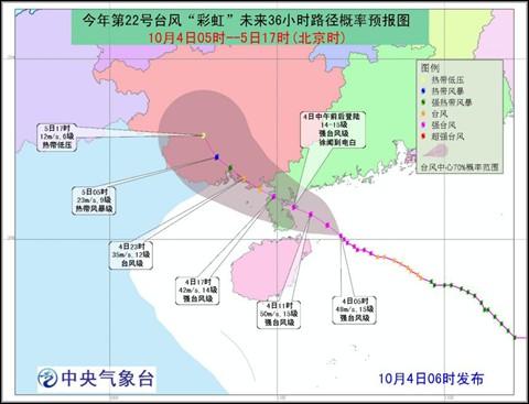 最高级别台风预警发布 “彩虹”今日登陆广东