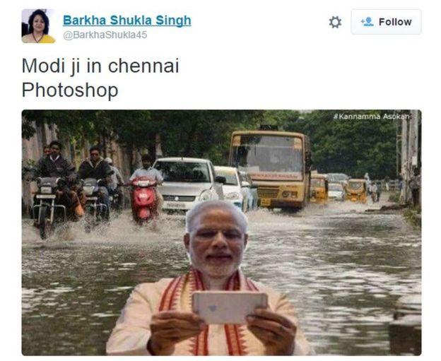 印度总理莫迪视察灾区 官方媒体ps照片笑翻网友