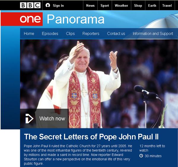 BBC披露已故教皇“红颜知己” 质疑禁欲主义